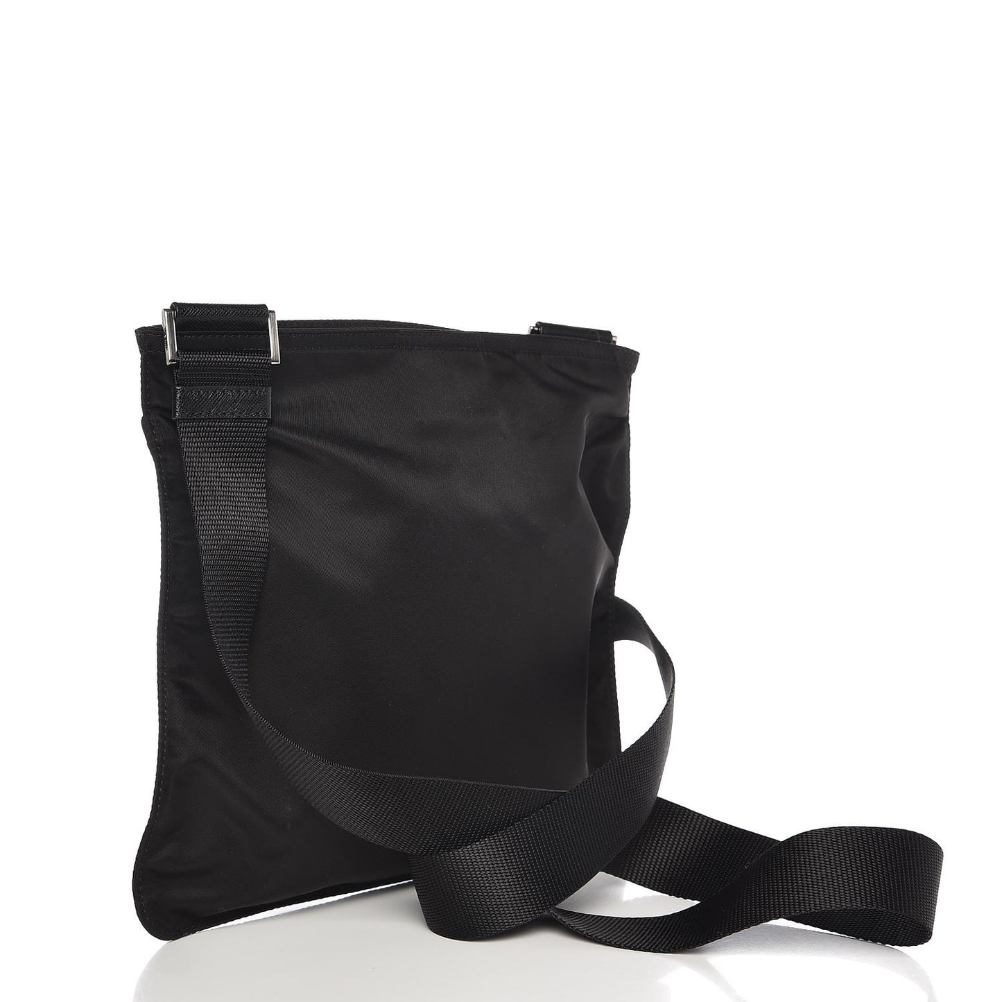 Nylon Vela Small Flat Messenger Bag Black