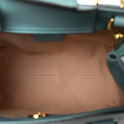 Gucci Wonka Grain Calfskin Mini Diana Tote Bag Dusty Azure Orange Fluo 5 of 9