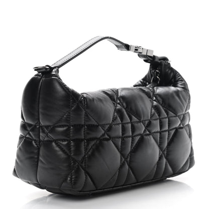 Christian Dior Calfskin Macrocannage Medium Diortravel Nomad Pouch Black 3 of 8
