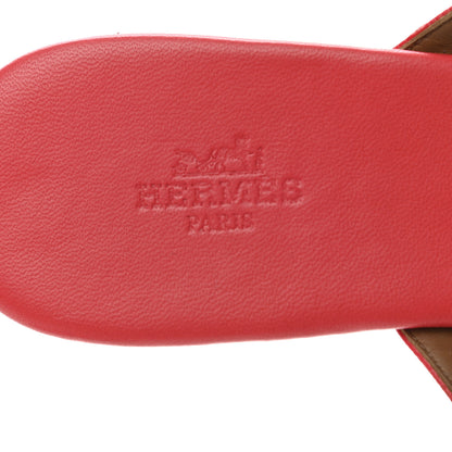 Hermes Epsom Corfou Sandals 36.5 Rouge 6 of 6