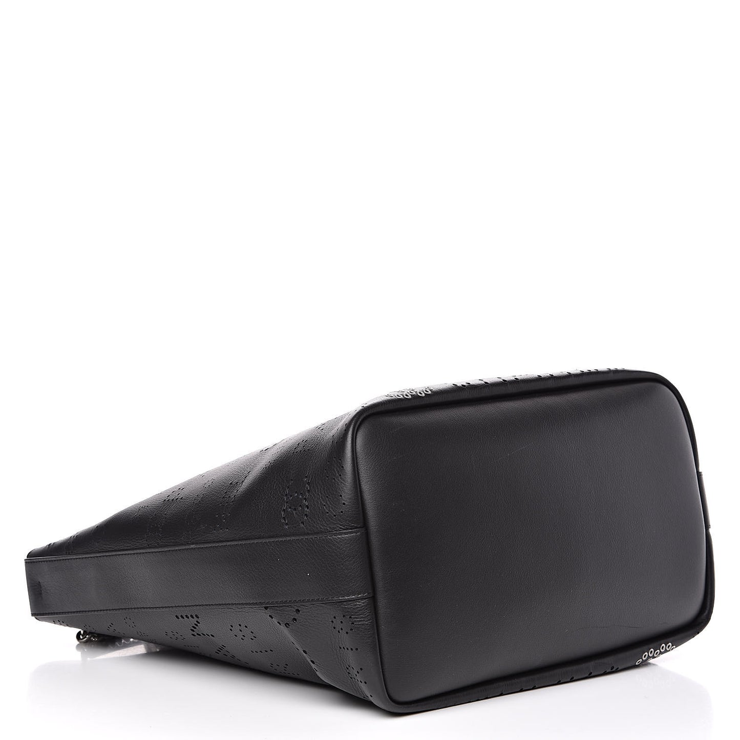 Calfskin Tweed Small Logo Eyelets Shopping Tote Black