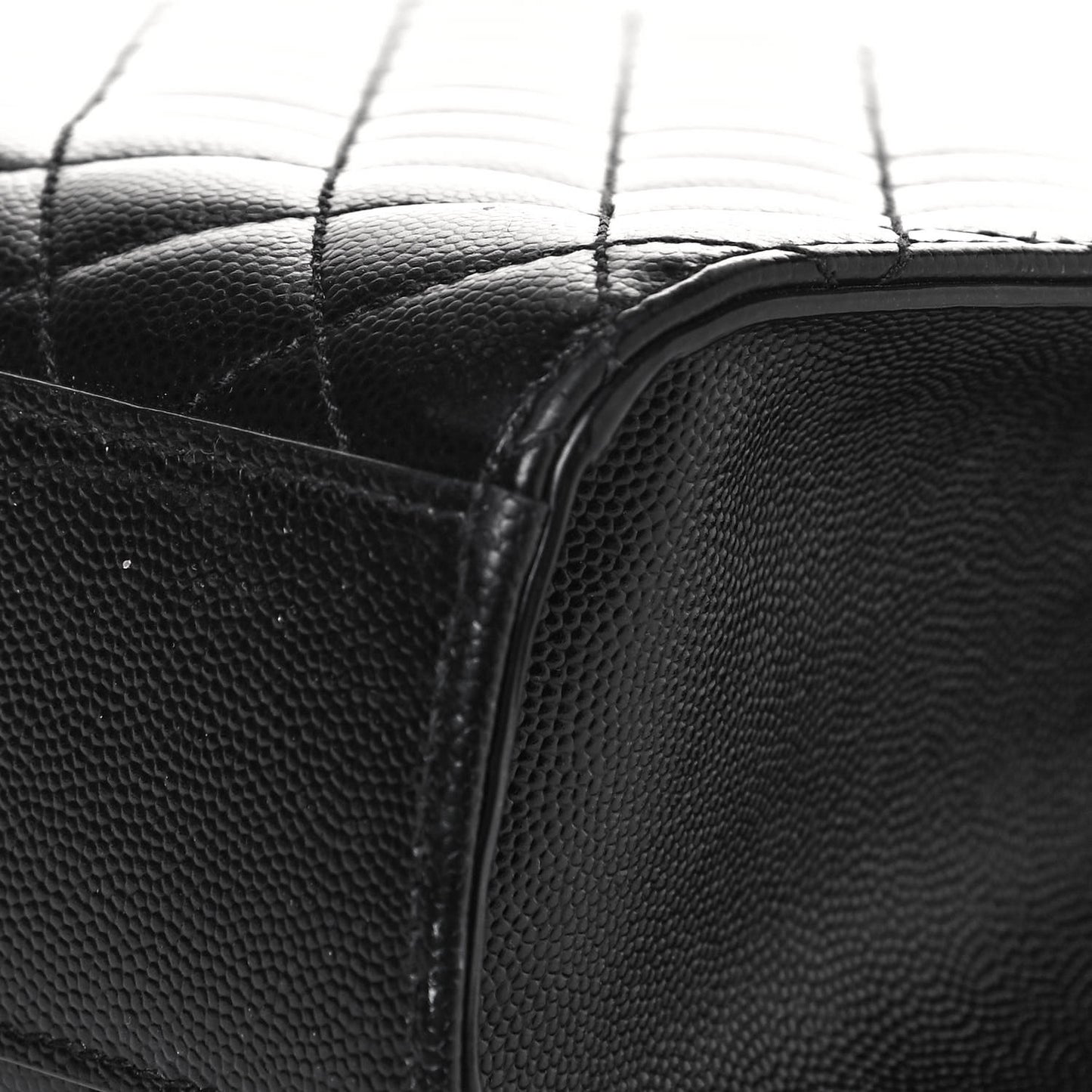 Grain De Poudre Textured Mixed Matelasse Large Triquilt Monogram Monochrome Satchel Black