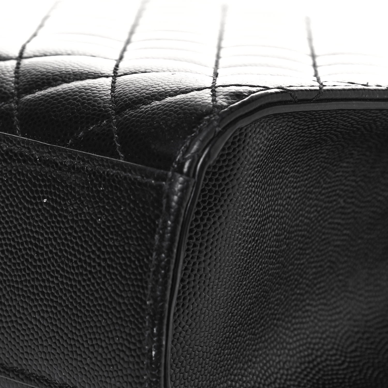 Saint Laurent Grain De Poudre Textured Mixed Matelasse Large Triquilt Monogram Monochrome Satchel Black 8 of 12