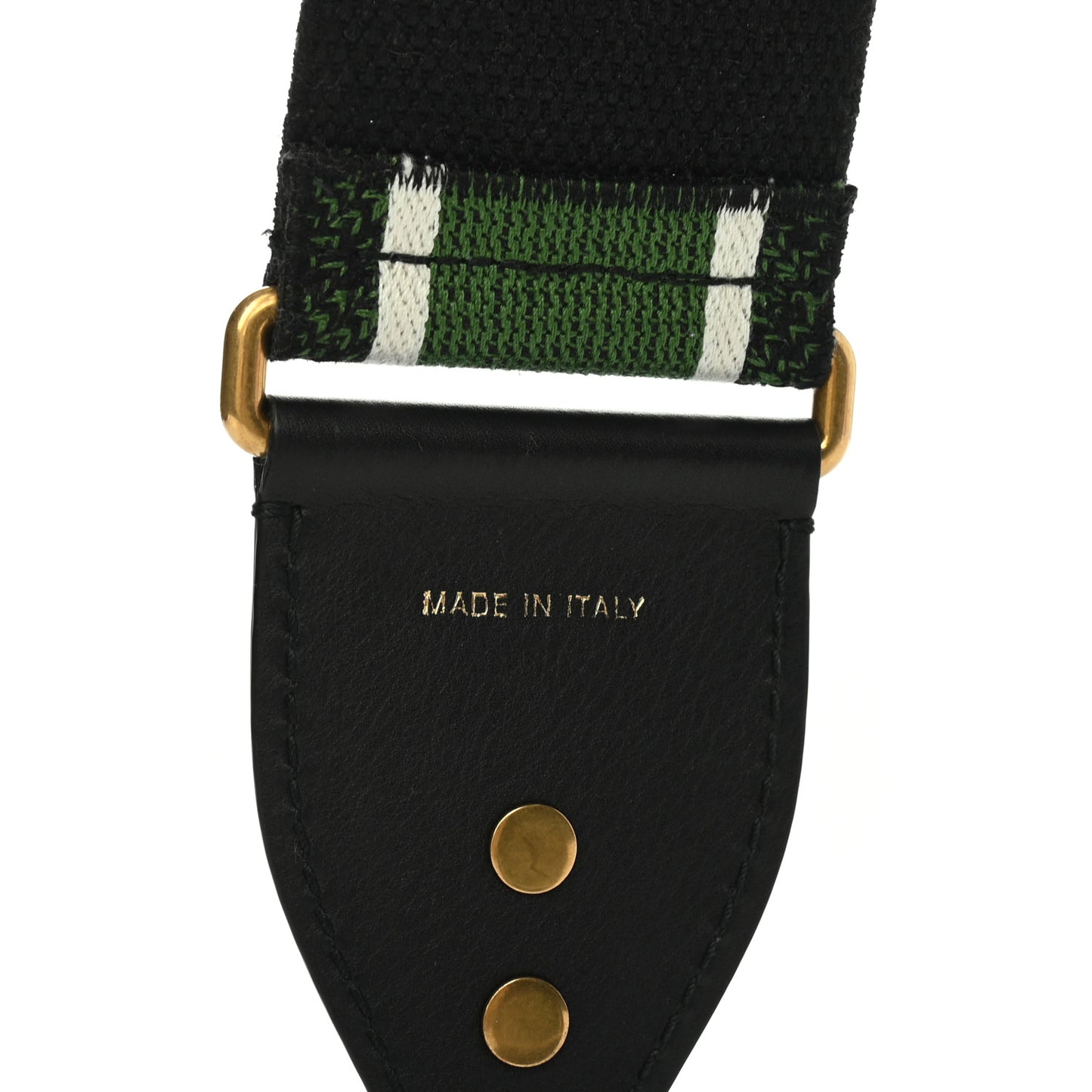 Canvas Embroidered Shoulder Strap Green