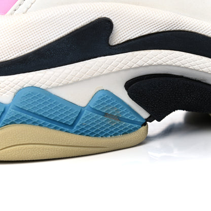 Balenciaga Fabric Mesh Washed Effect Womens Triple S Sneakers 40 Pink White Blue 8 of 12