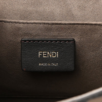 Fendi Vitello Century F is Fendi Bi-Color FF 1974 Embossed Kan I Shoulder Bag Fragola Maya Black 6 of 13