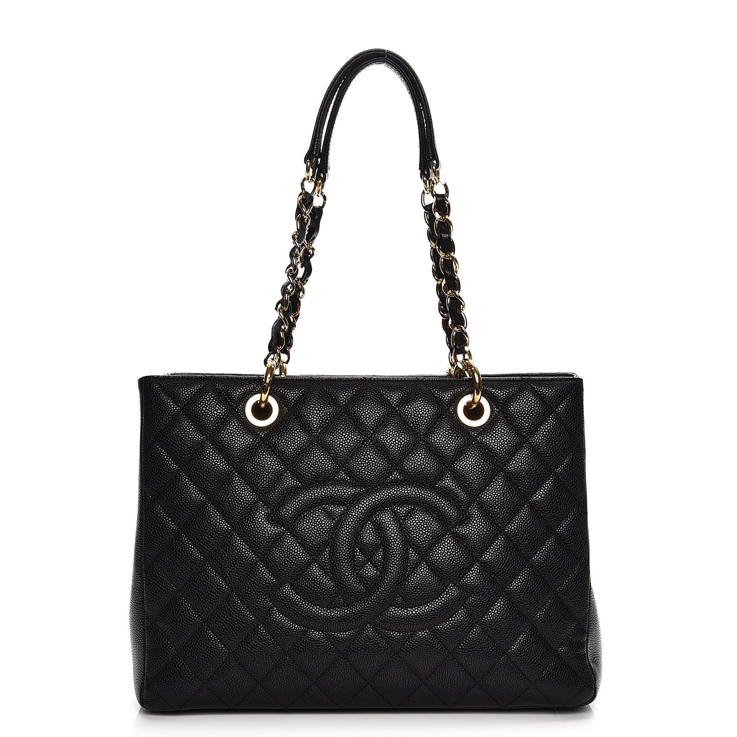 Caviar Quilted Grand Shopping Tote GST Black