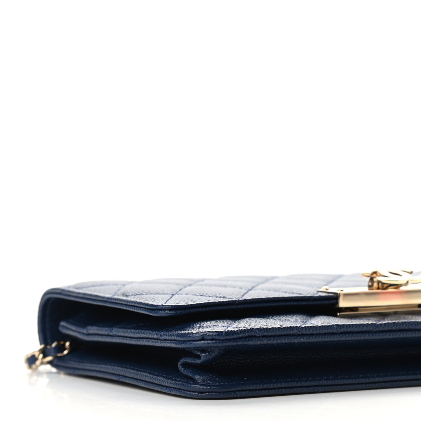 Caviar Quilted Golden Class Wallet On Chain WOC Navy