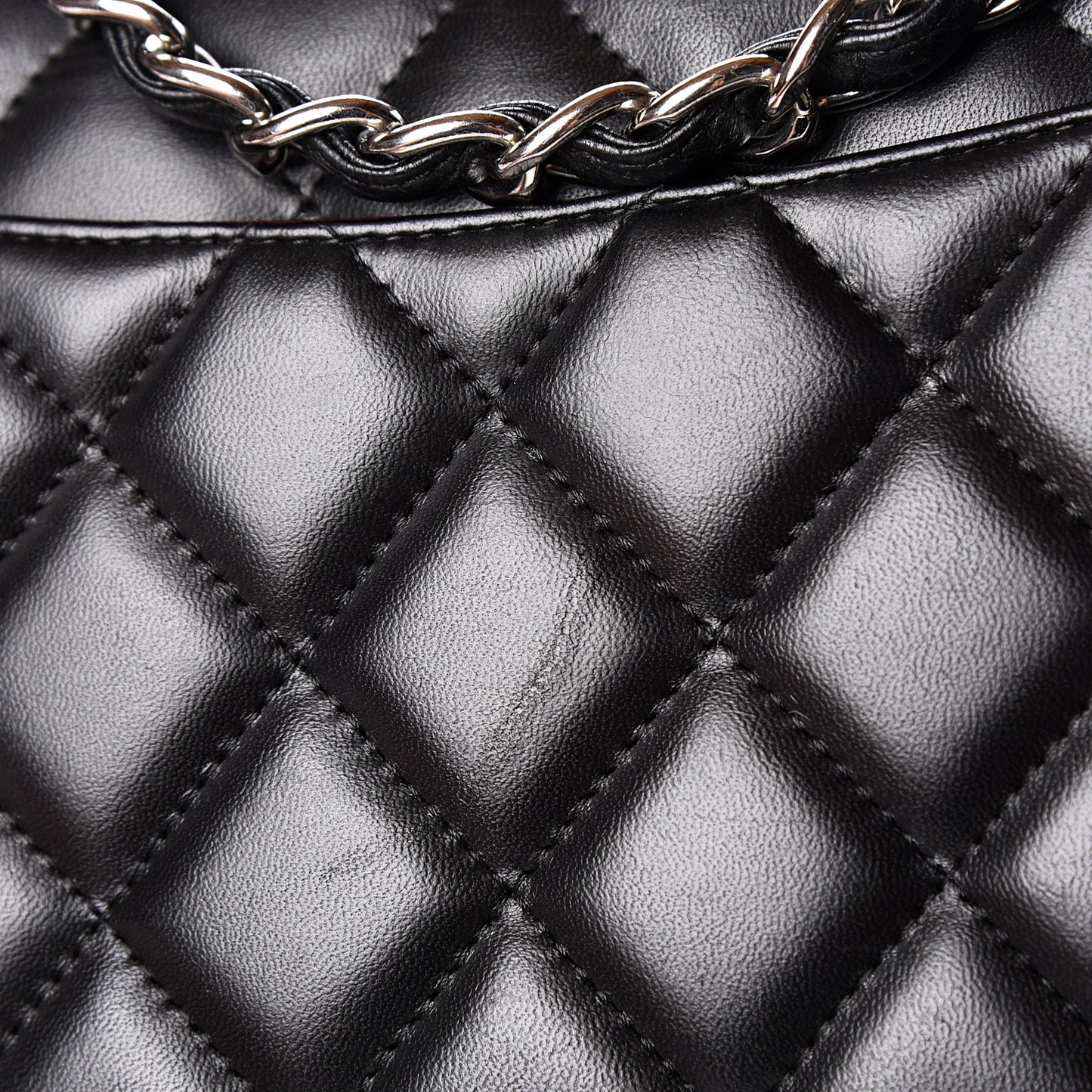 Lambskin Quilted Jumbo Double Flap Black
