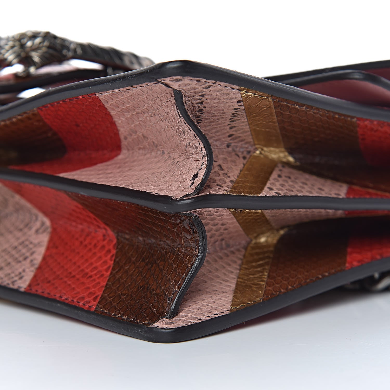 Gucci Ayers Snakeskin Chevron Small Dionysus Shoulder Bag Pink 12 of 13