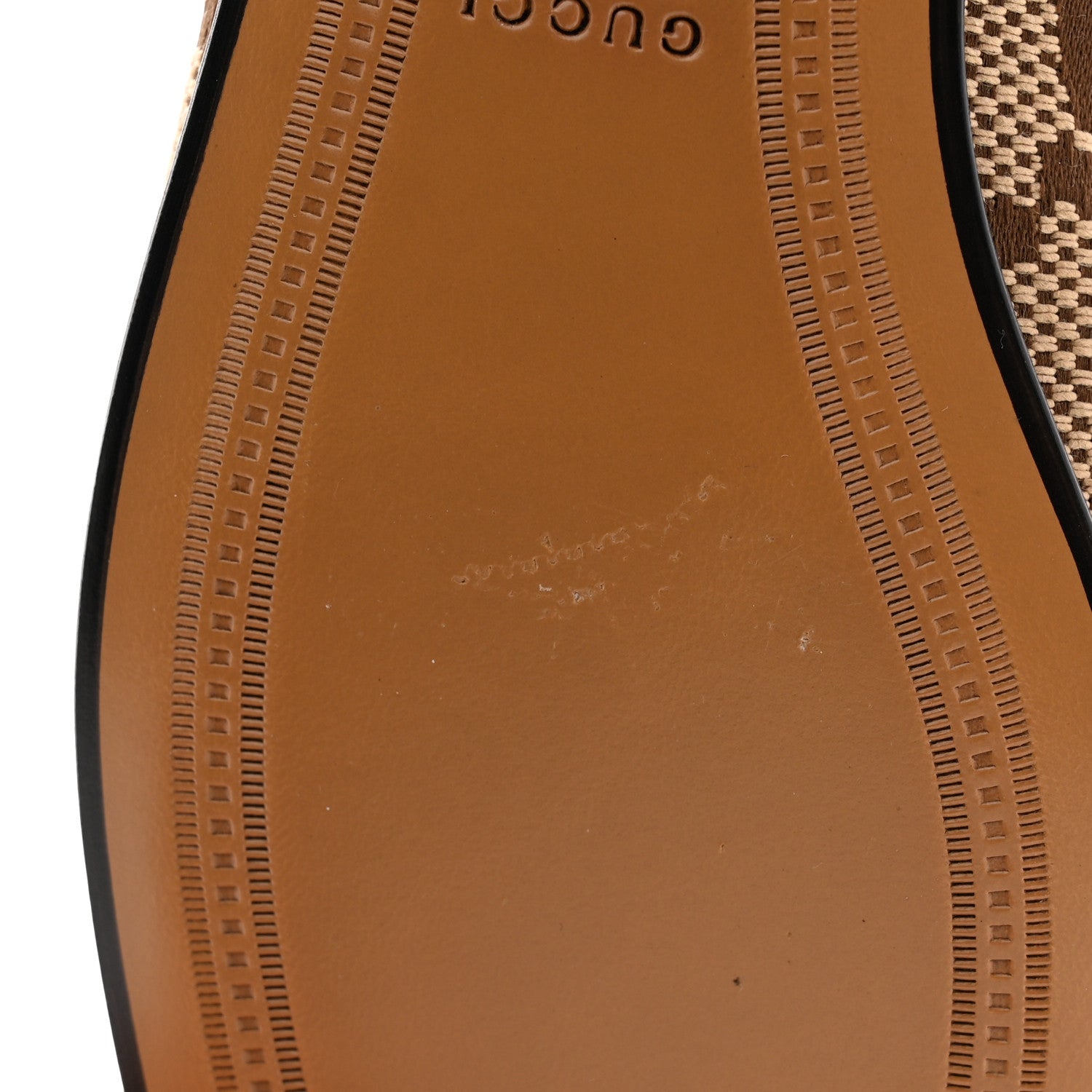 Gucci Monogram Jumbo GG Malaga Kid Horsebit Womens Jordaan Loafers 38 Camel Ebony New Acero Beige 10 of 14