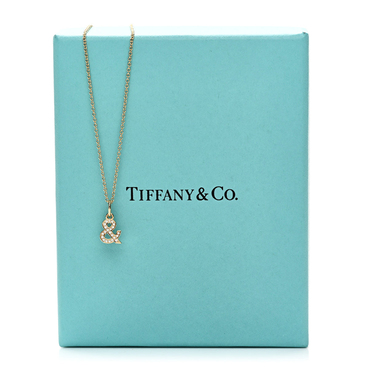 18K Yellow Gold Diamond Ampersand Pendant Necklace