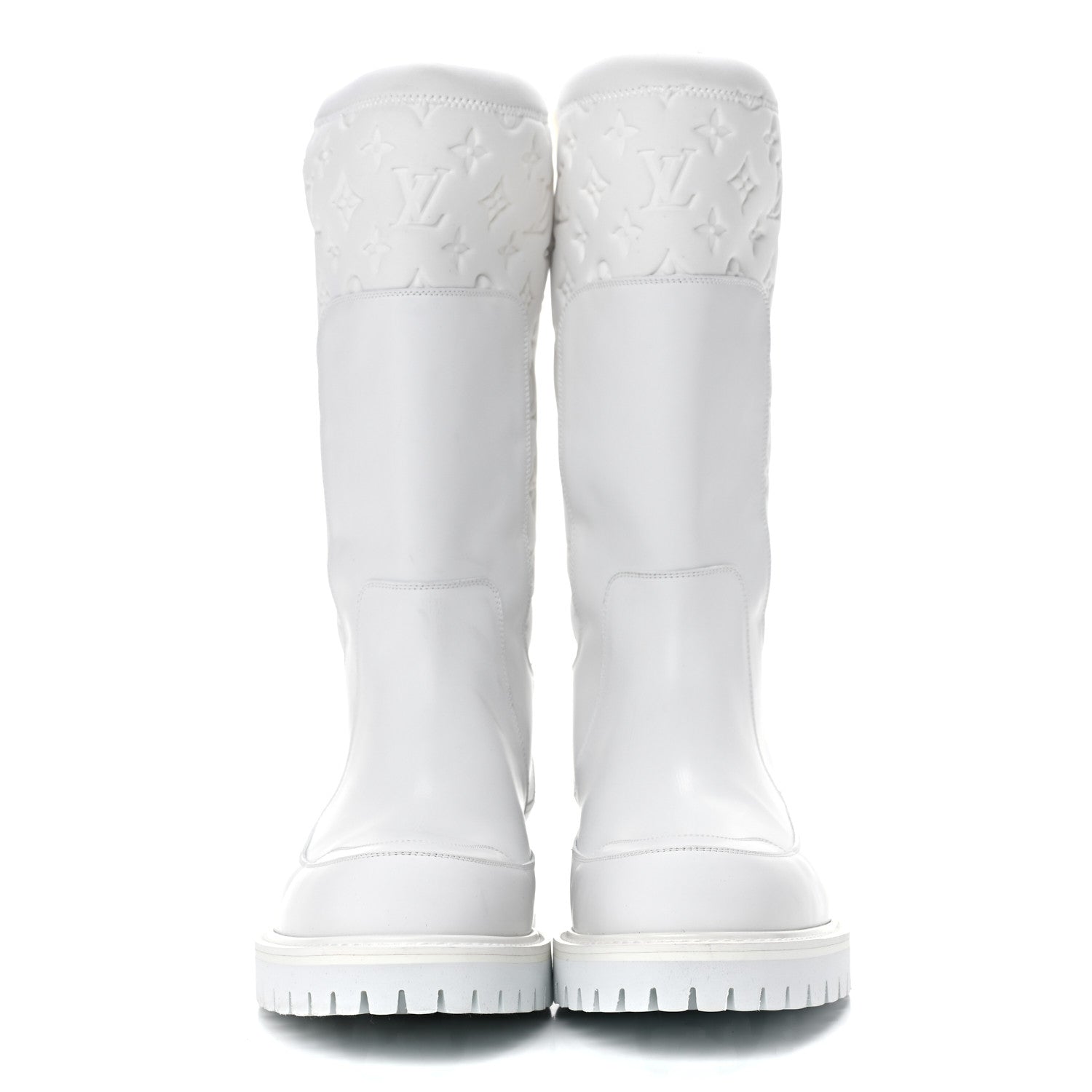 Louis Vuitton Calfskin Monogram Embossed Neoprene Mens Landscape Ankle Boots 9.5 White 2 of 16