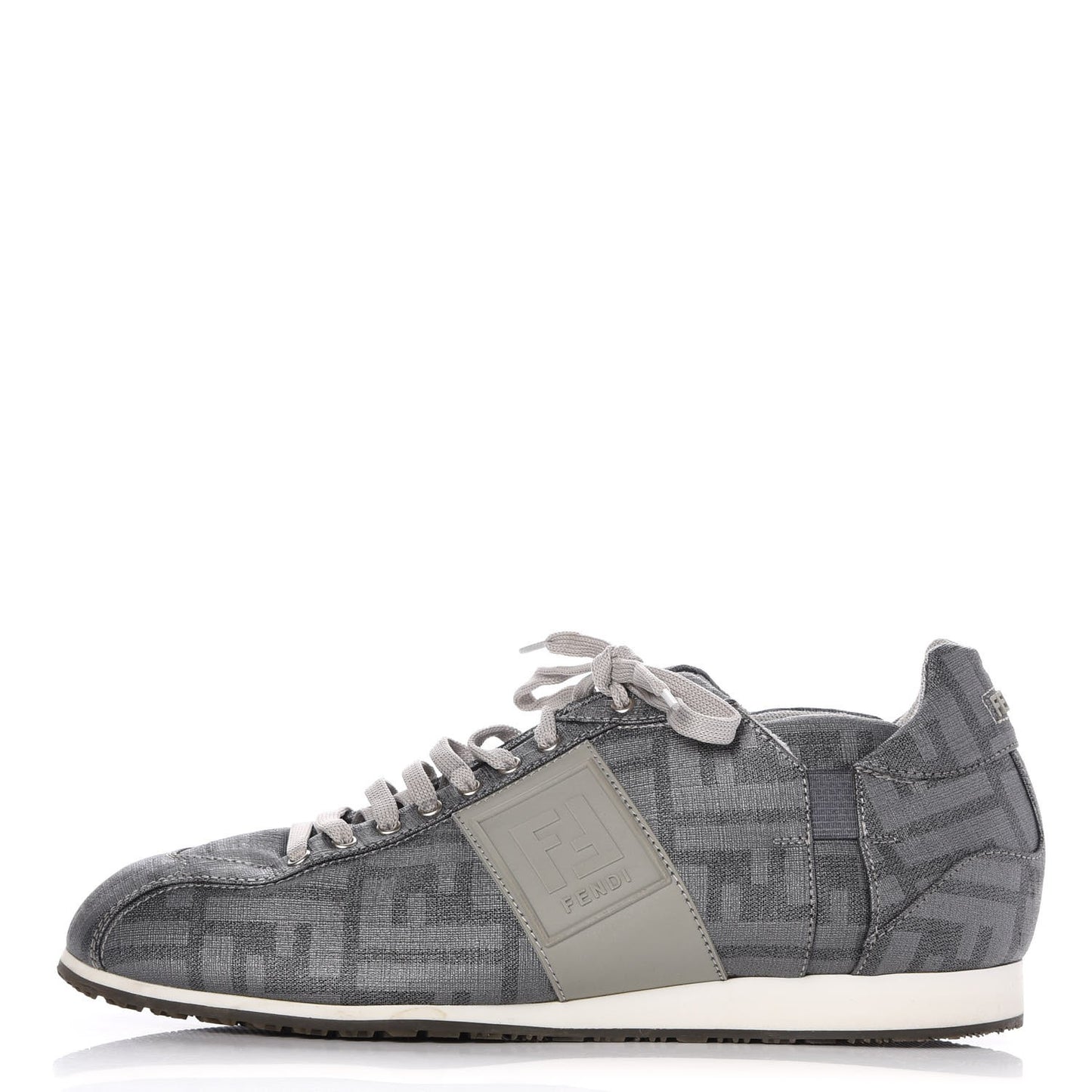 Coated Canvas FF Mens Low Top Sneakers 7 Grey