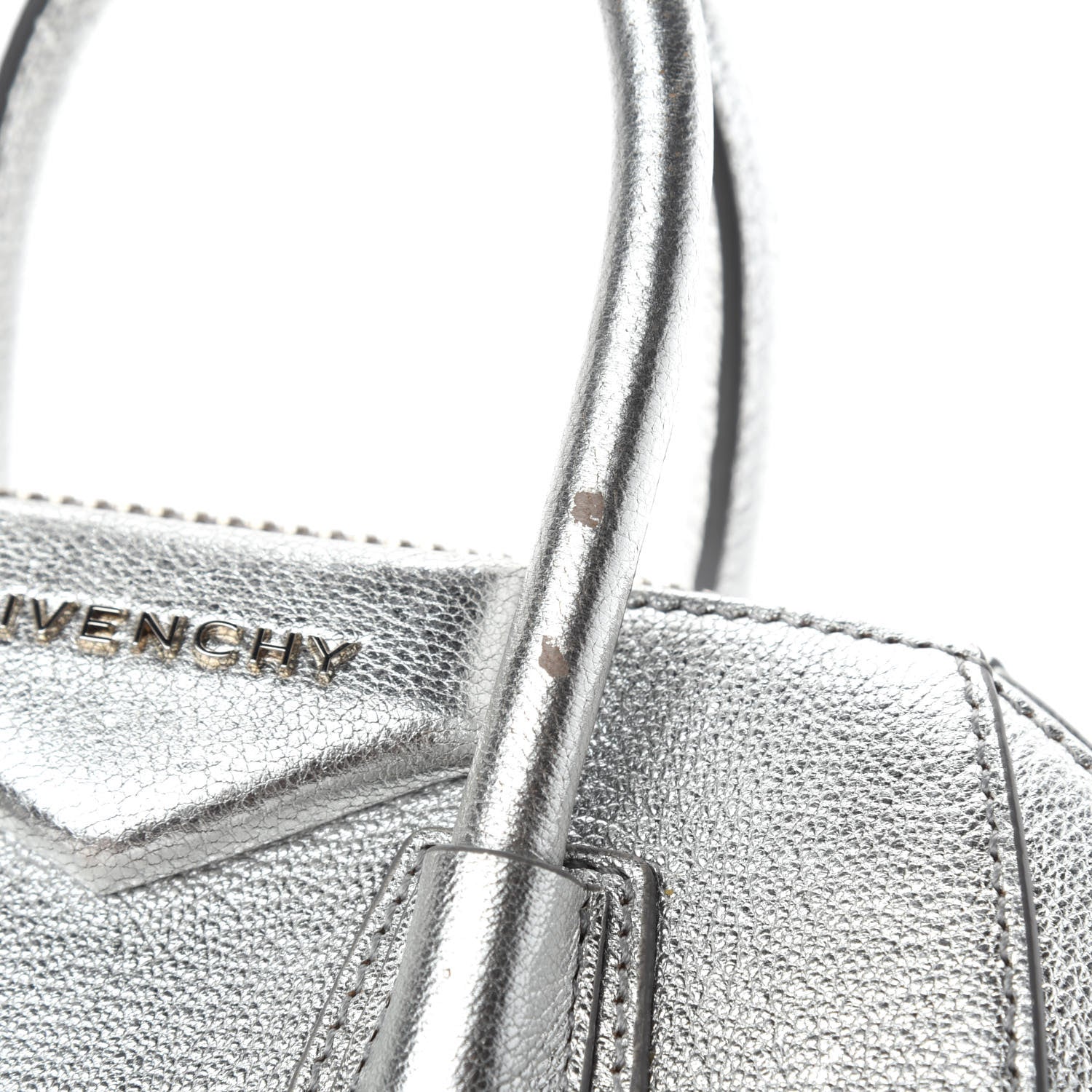 Givenchy Metallic Sugar Goatskin Mini Antigona Silver 8 of 14
