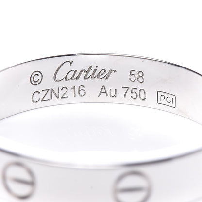 Cartier 18K White Gold Diamond 4mm LOVE Wedding Band Ring 58 8.25 4 of 4