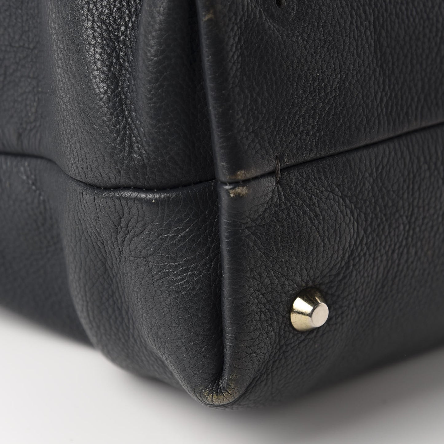 Grained Calfskin New Easy Shopper Tote Navy Black