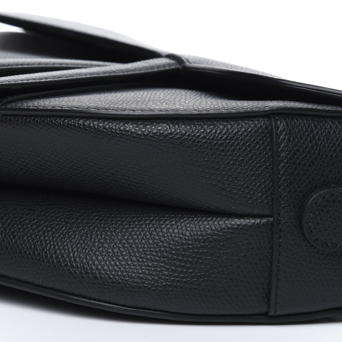 Grained Calfskin Saddle Bag Black