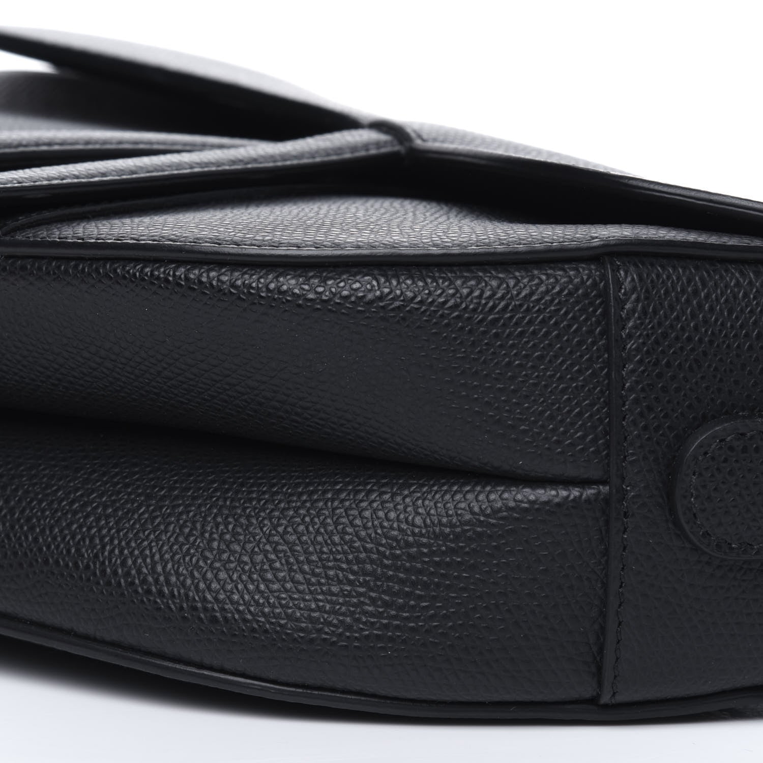 Christian Dior Grained Calfskin Saddle Bag Black 10 of 12
