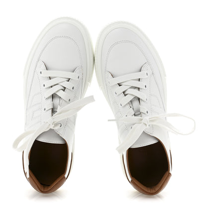 Hermes Matte Niloticus Crocodile Calfskin Deep Sneakers 38 White Marron Alezan 2 of 11