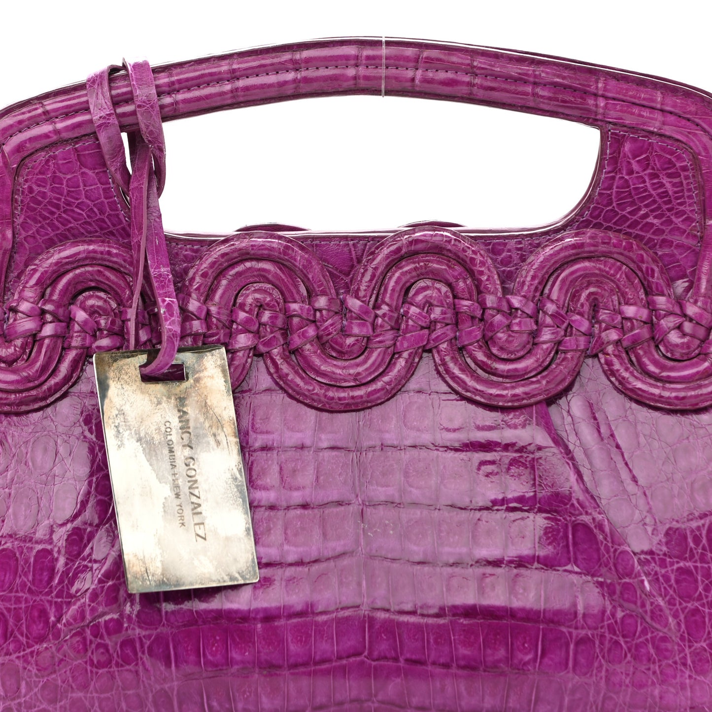 Crocodile Satchel Fuchsia