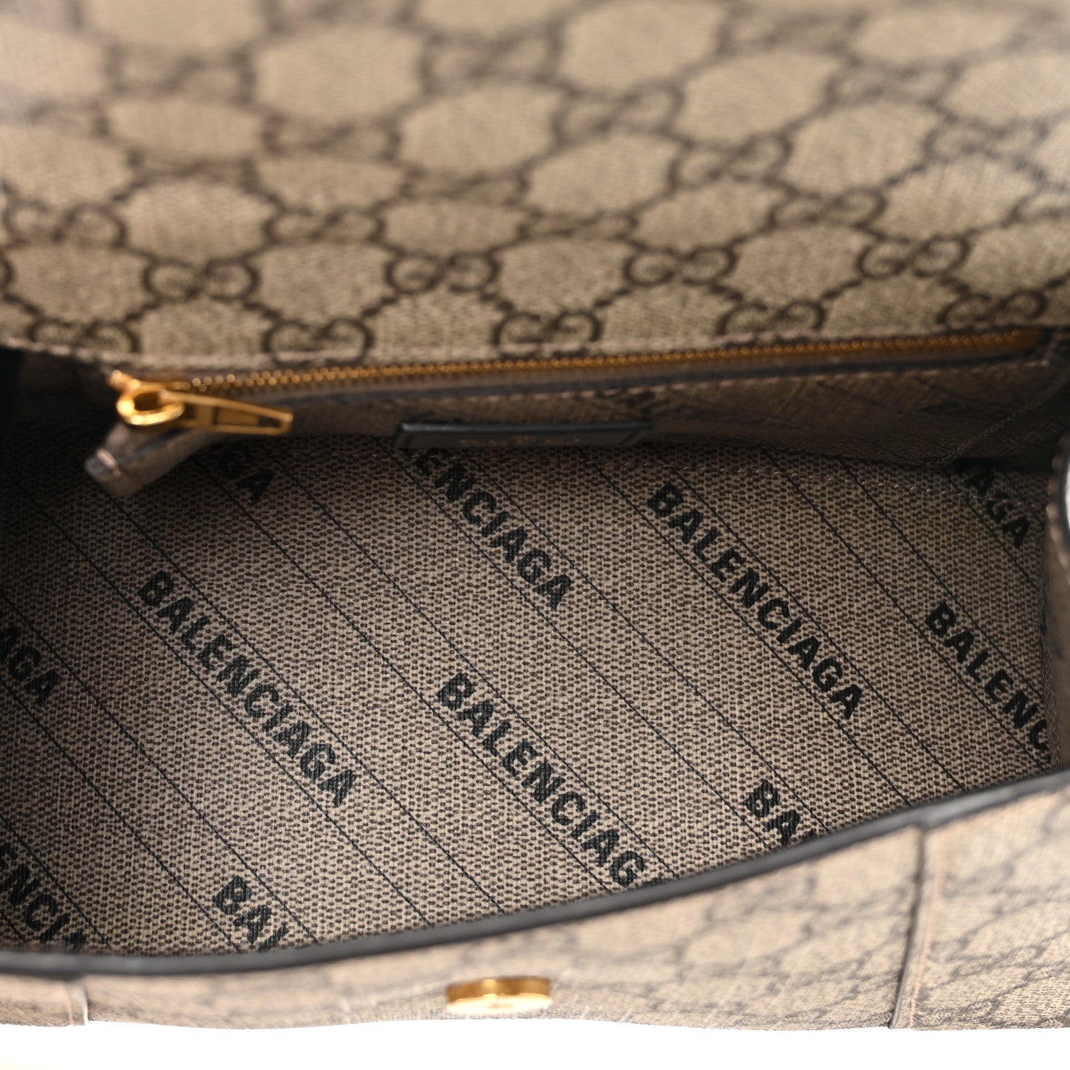Balenciaga X GUCCI GG Supreme Monogram Small Hourglass Top Handle