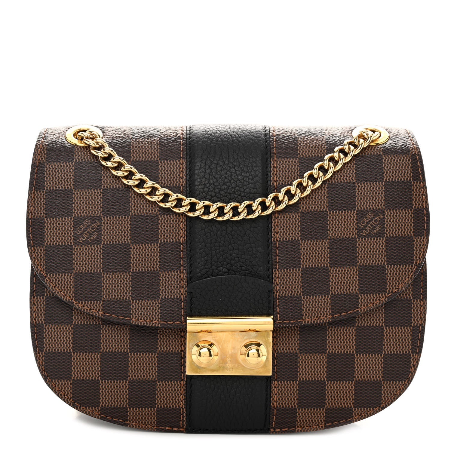 Louis Vuitton Damier Ebene Cuir Taurillon Wight Black 1 of 9