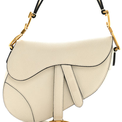 Christian Dior Grained Calfskin Mini Saddle Bag White 8 of 13