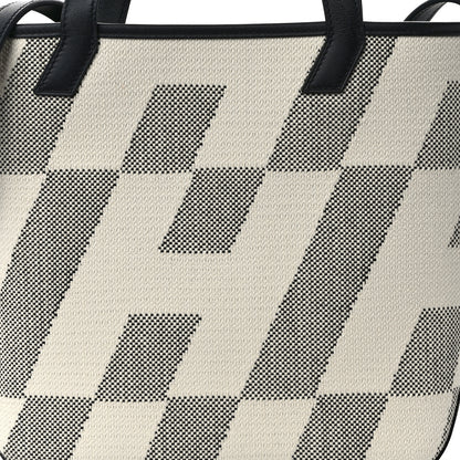 Hermes Swift H Canvas Cabas H En Biais 27 Black Ecru 7 of 11