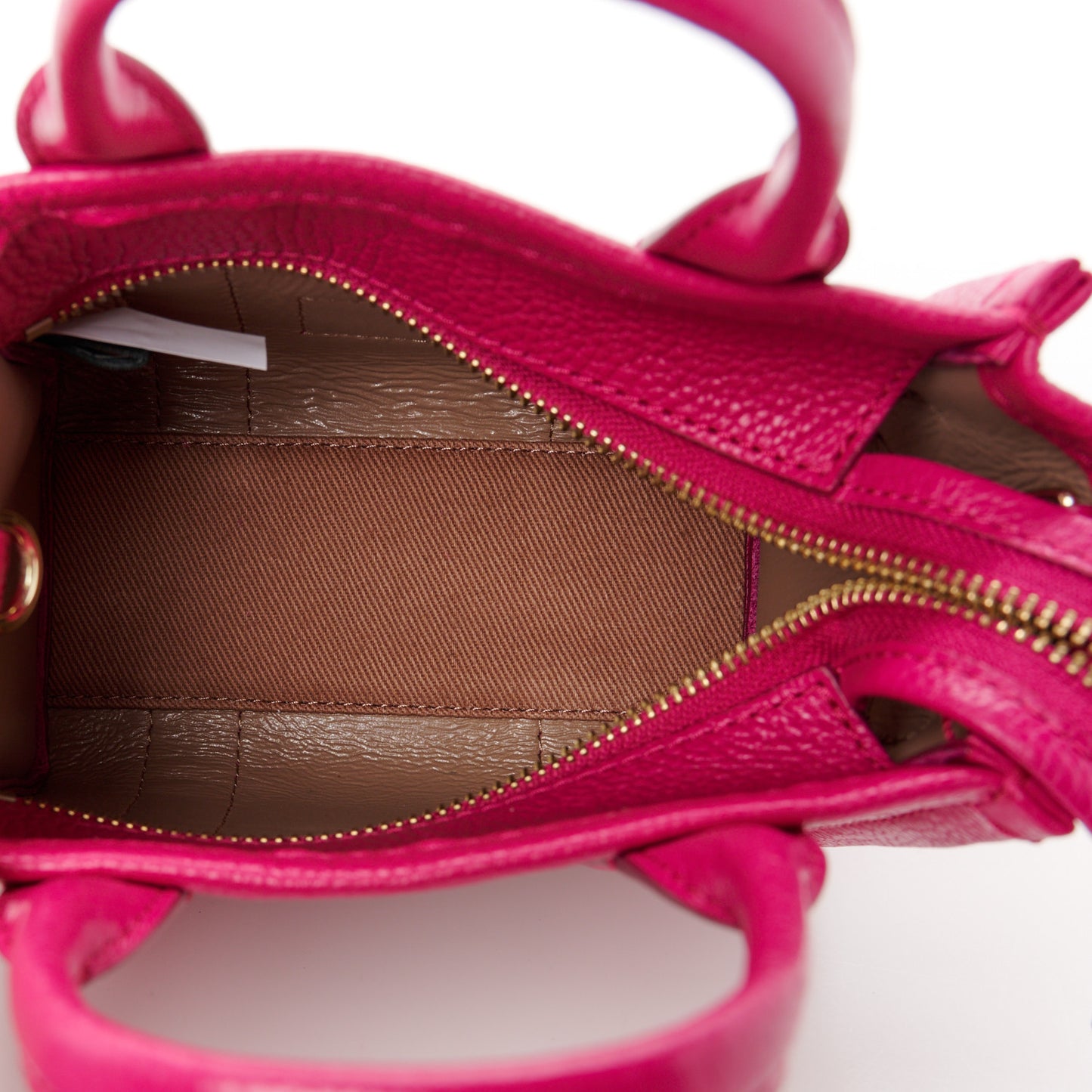 Grained Calfskin Mini The Tote Bag Lipstick Pink