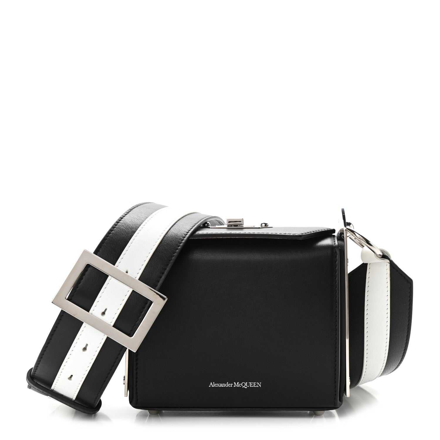 Alexander McQueen Grained Calfskin Box Shoulder Bag 16 Black 1 of 9