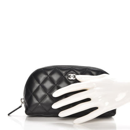 Chanel Lambskin Quilted Cosmetic Case Black 2 of 8