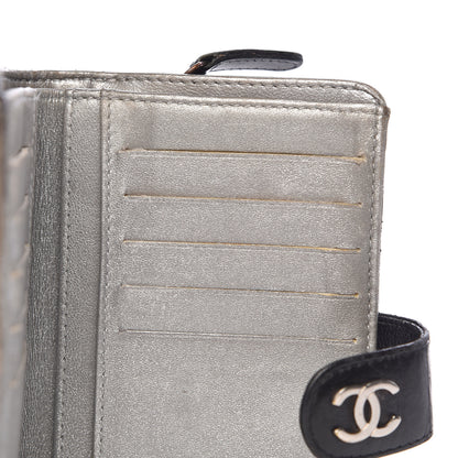 Chanel Lambskin Camellia Embossed Zipped Pocket Wallet Black 14 of 15