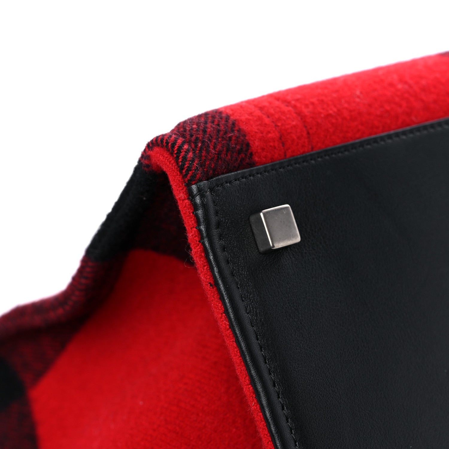 Celine Wool Tartan Medium Phantom Luggage Red 7 of 13