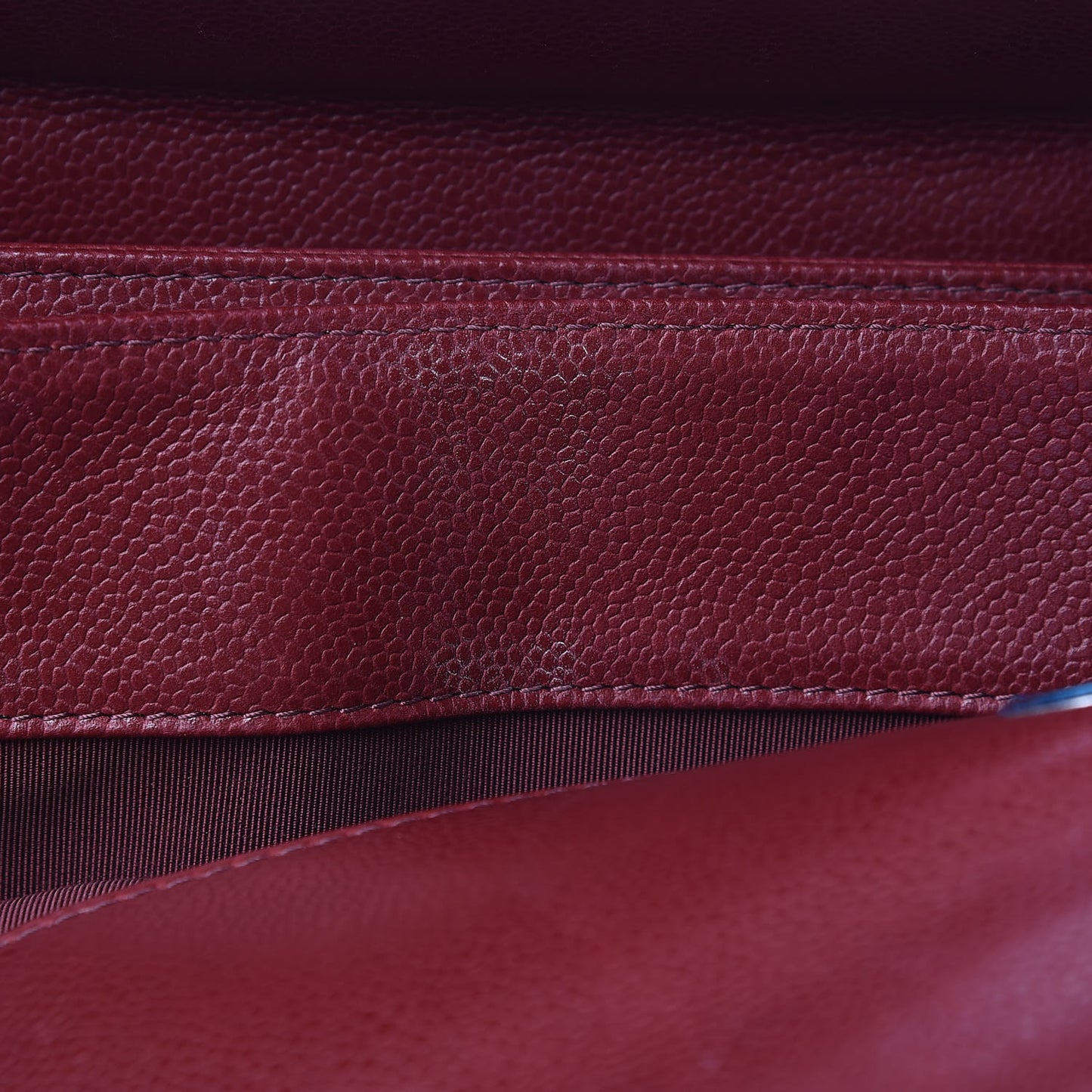 Caviar Quilted City Shopping Tote Dark Red