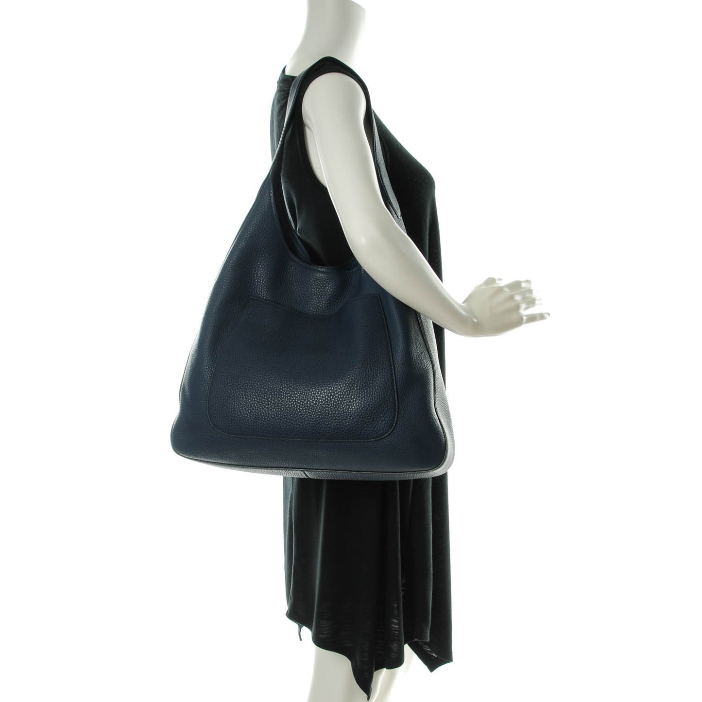 Vitello Daino Medium Pocket Hobo Bag Bleuette