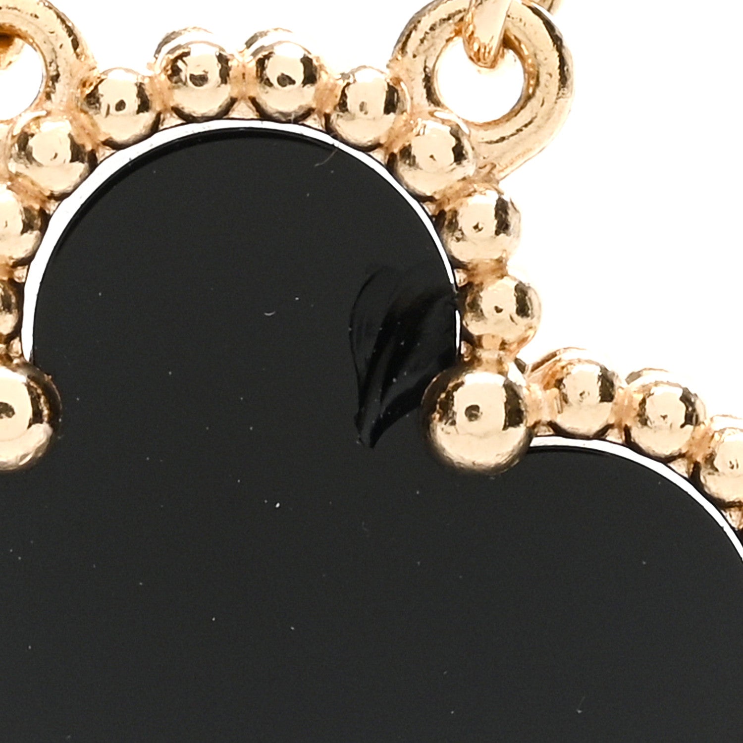 Van Cleef & Arpels 18K Yellow Gold Black Onyx Vintage Alhambra Pendant Necklace 6 of 7