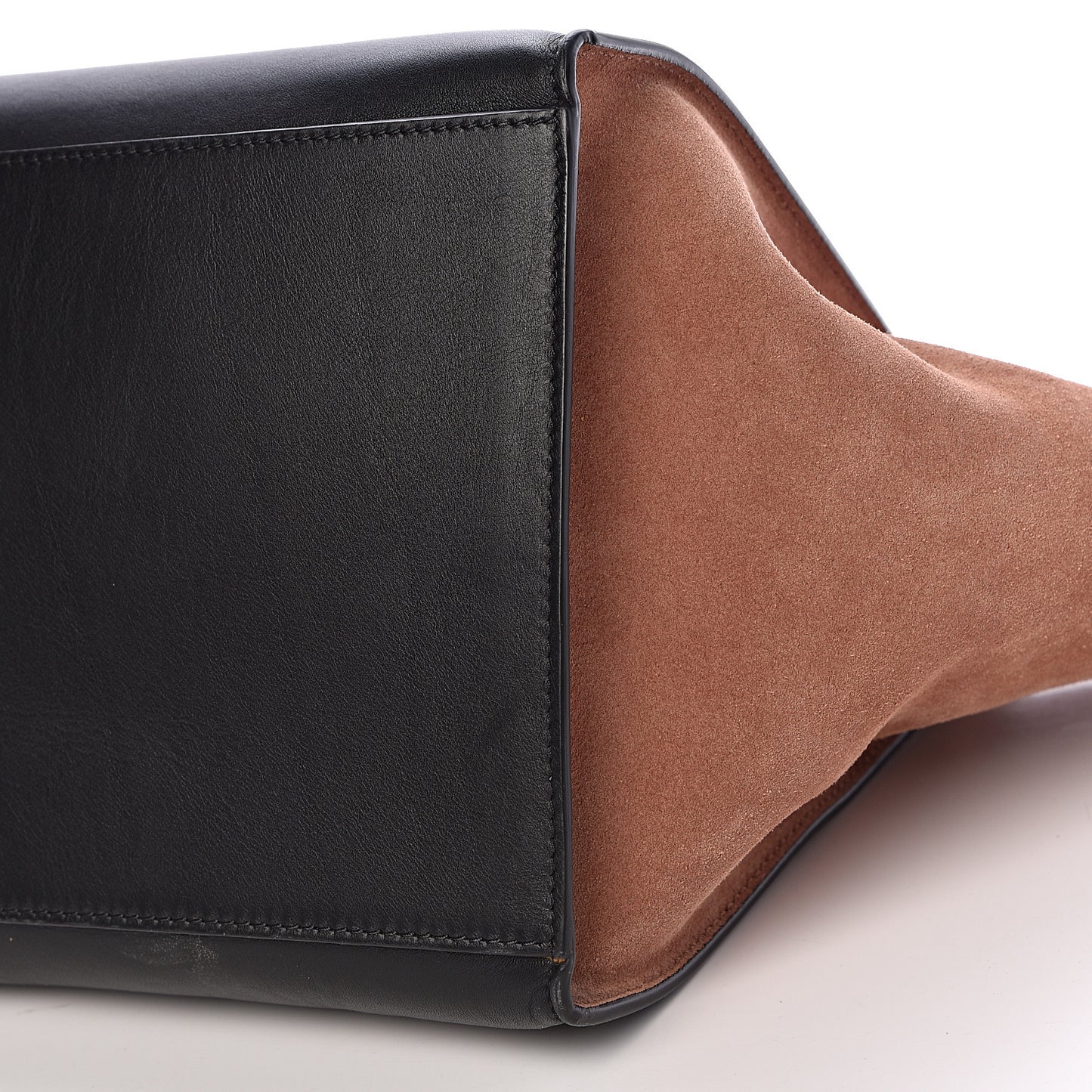Smooth Calfskin Suede Large Tri-Color Trapeze Peach