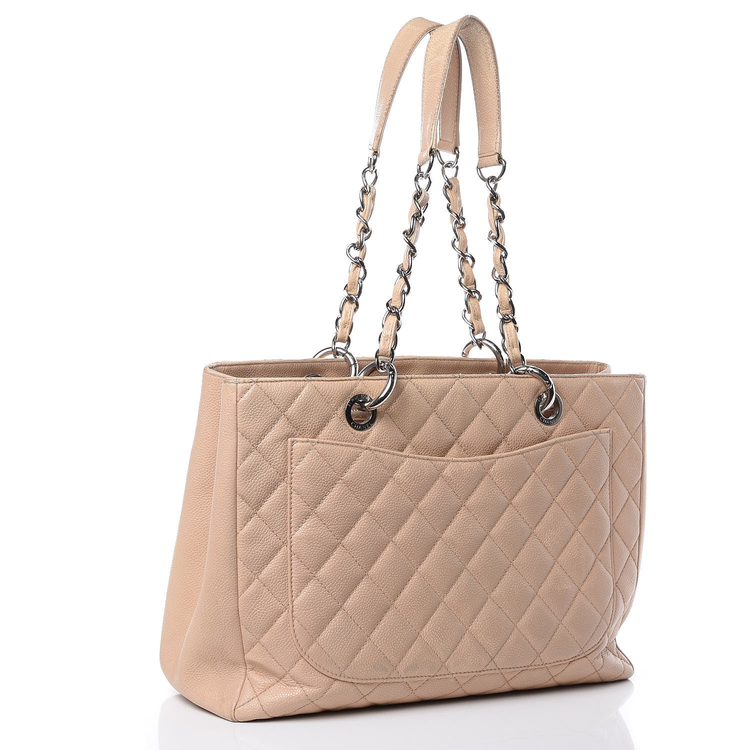 Chanel Caviar Quilted Grand Shopping Tote GST Beige Clair 3 of 27