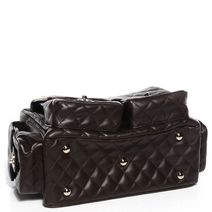 Chanel Calfskin Quilted Large Cambon Multipocket Reporter Brown Beige 4 of 8