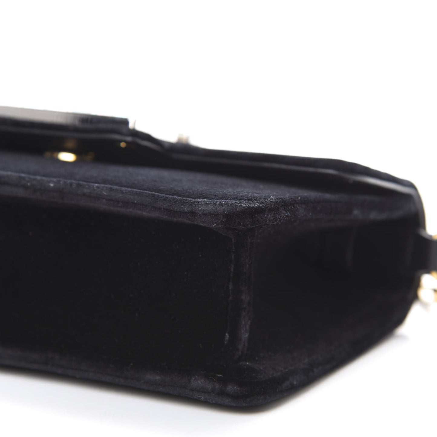 Velvet Crystal Square G Shoulder Bag Black