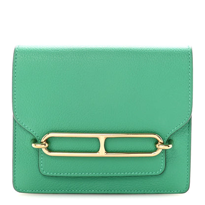 Hermes Evercolor Bi-Color Roulis Slim Wallet Menthe Vert Bosphore 1 of 8