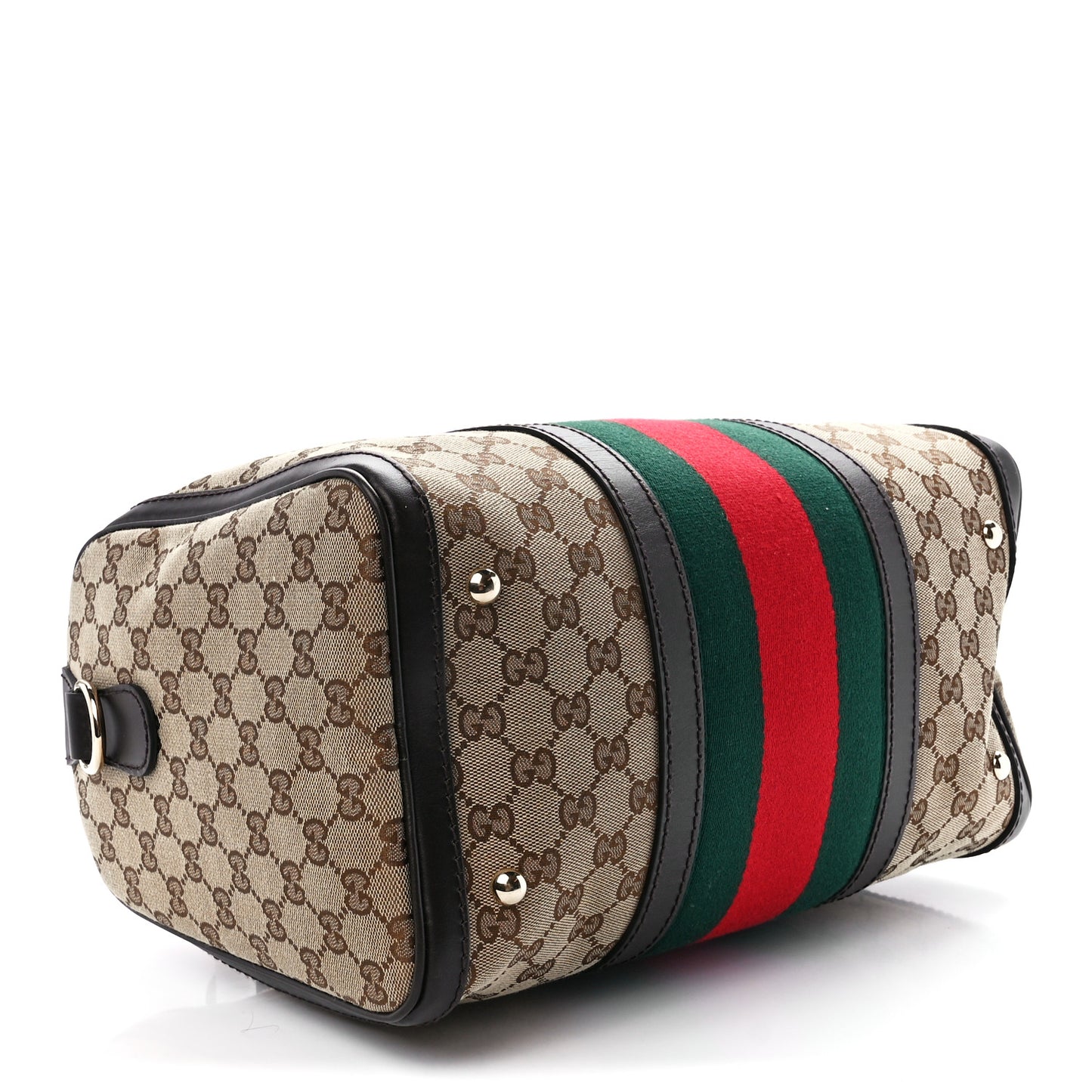 Monogram Selleria Calfskin Vintage Web Medium Boston Beige Ebony Cocoa