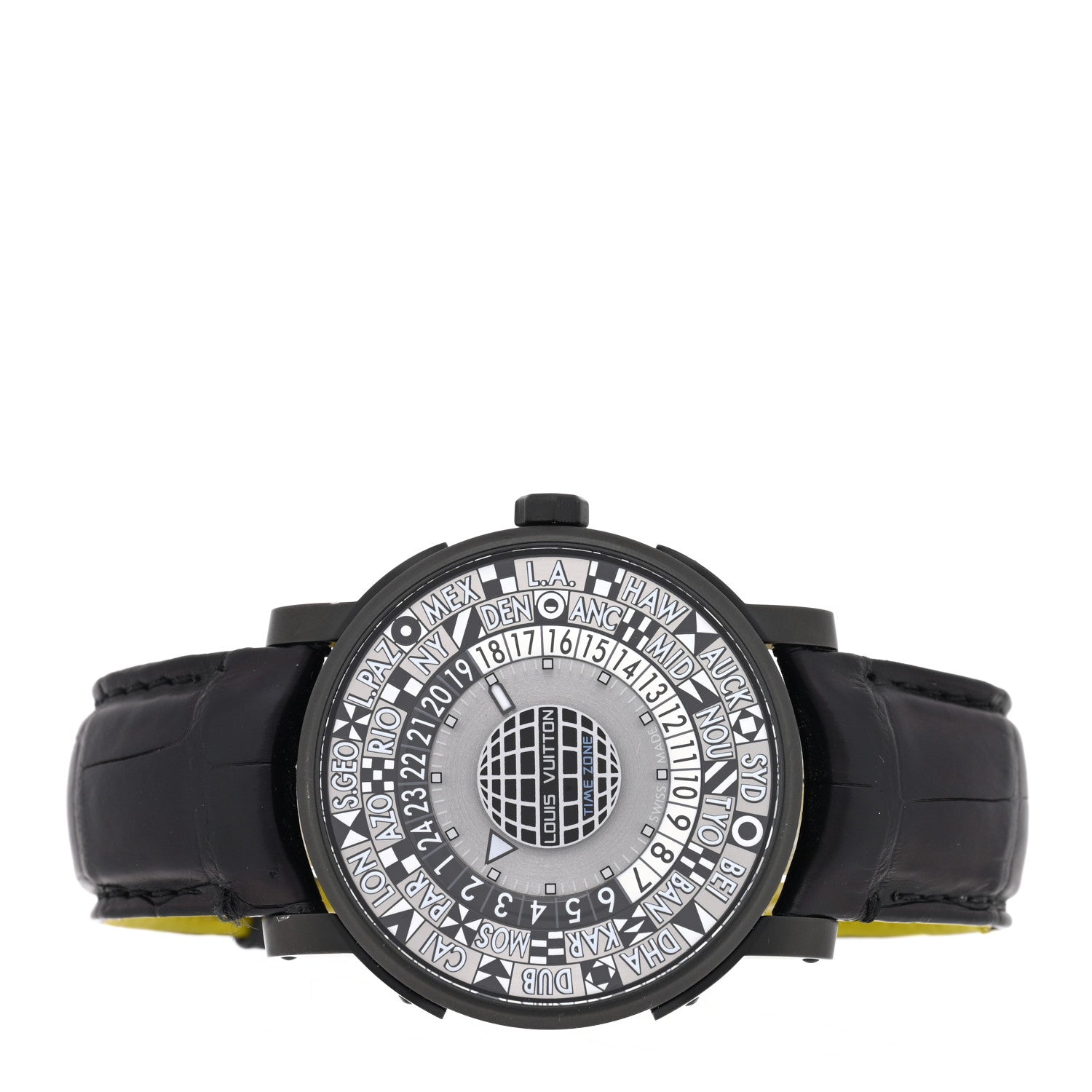 Louis Vuitton Stainless Steel Alligator 39mm Escale Time Zone Automatic Watch Grey 2 of 4