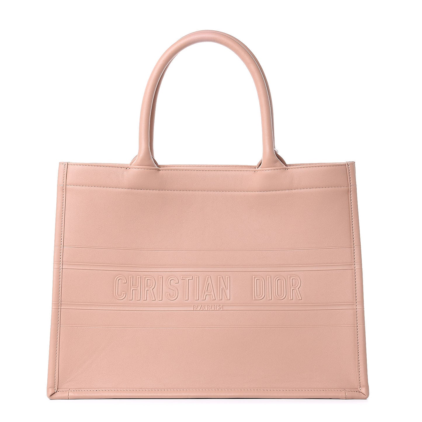 Calfskin Embossed Medium Book Tote Rose de Vents