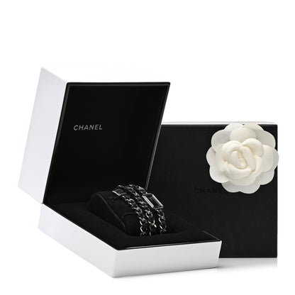 Chanel Stainless Steel Lambskin 16mm Premiere Rock Triple Row Quartz Watch Black 6 of 6