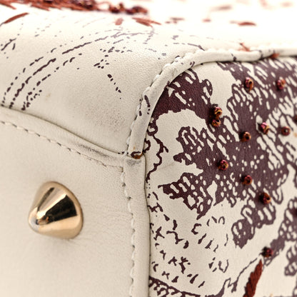 Christian Dior Calfskin Embroidered Medium Toile De Jouy Lady Dior White Red 13 of 18