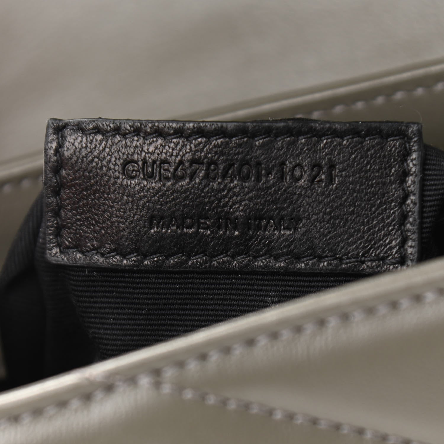 Saint Laurent Calfskin Y Quilted Monogram Toy Loulou Crossbody Bag Grey Kaki 7 of 11