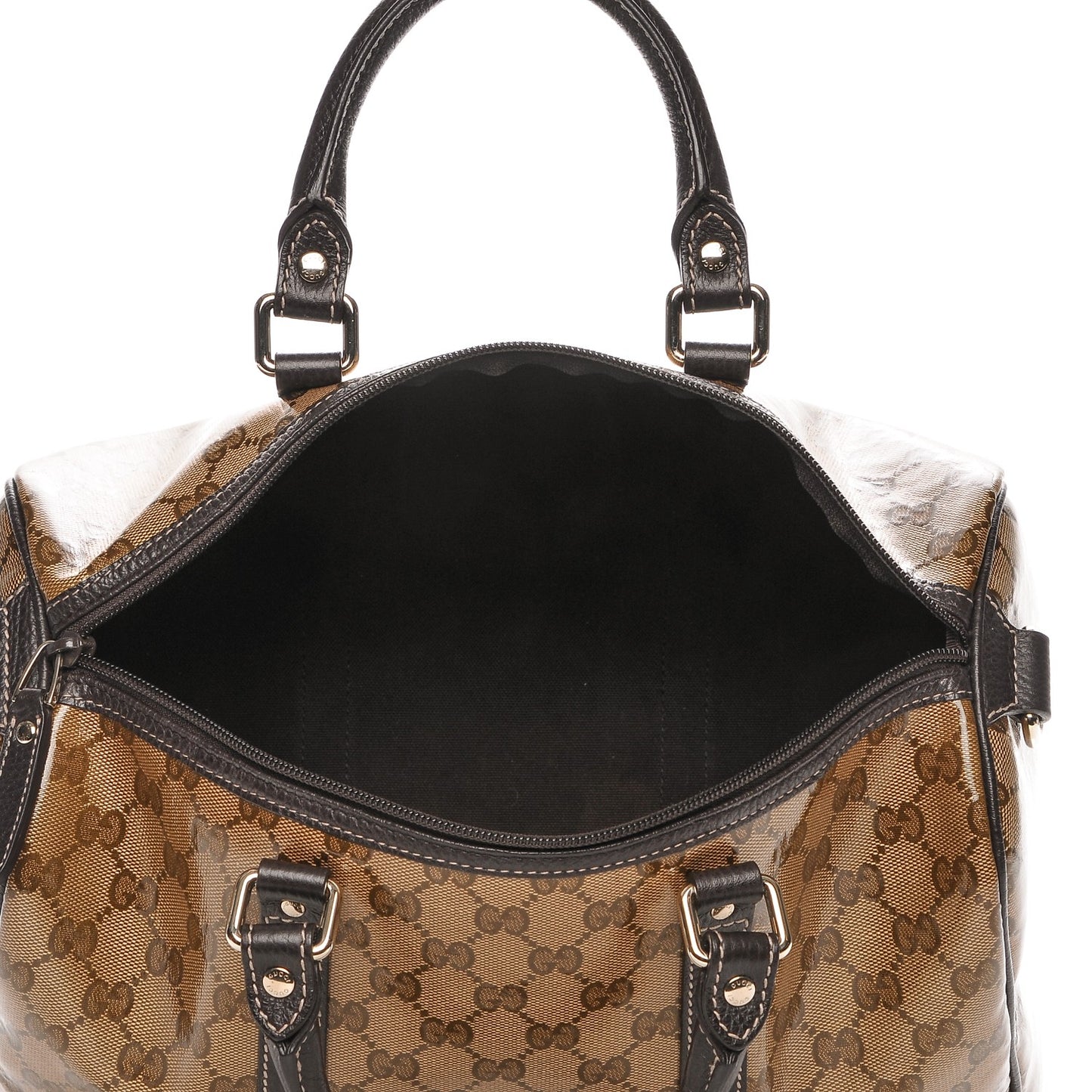 Crystal Monogram Medium Joy Boston Dark Brown
