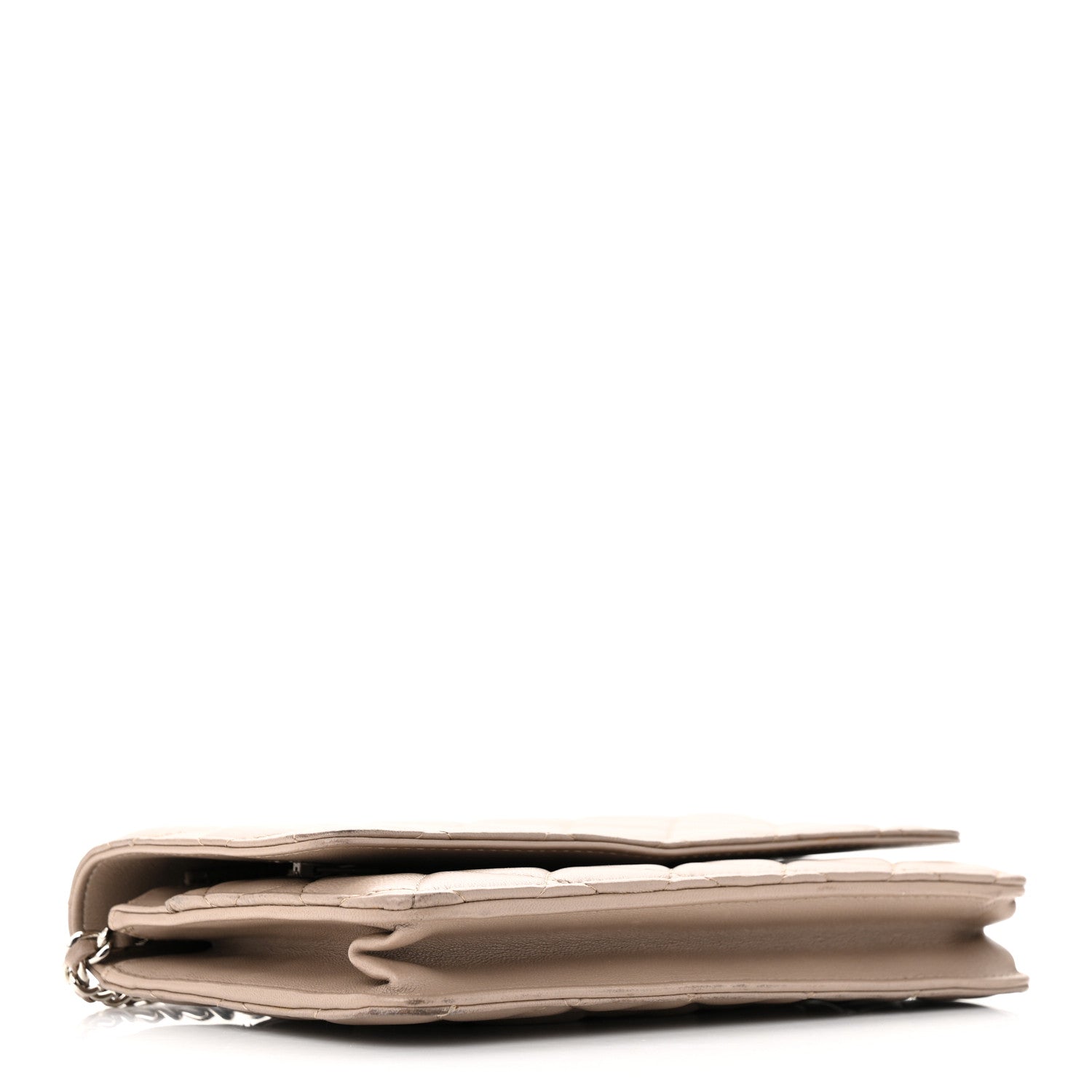 Chanel Lambskin Quilted Wallet On Chain WOC Taupe 4 of 28